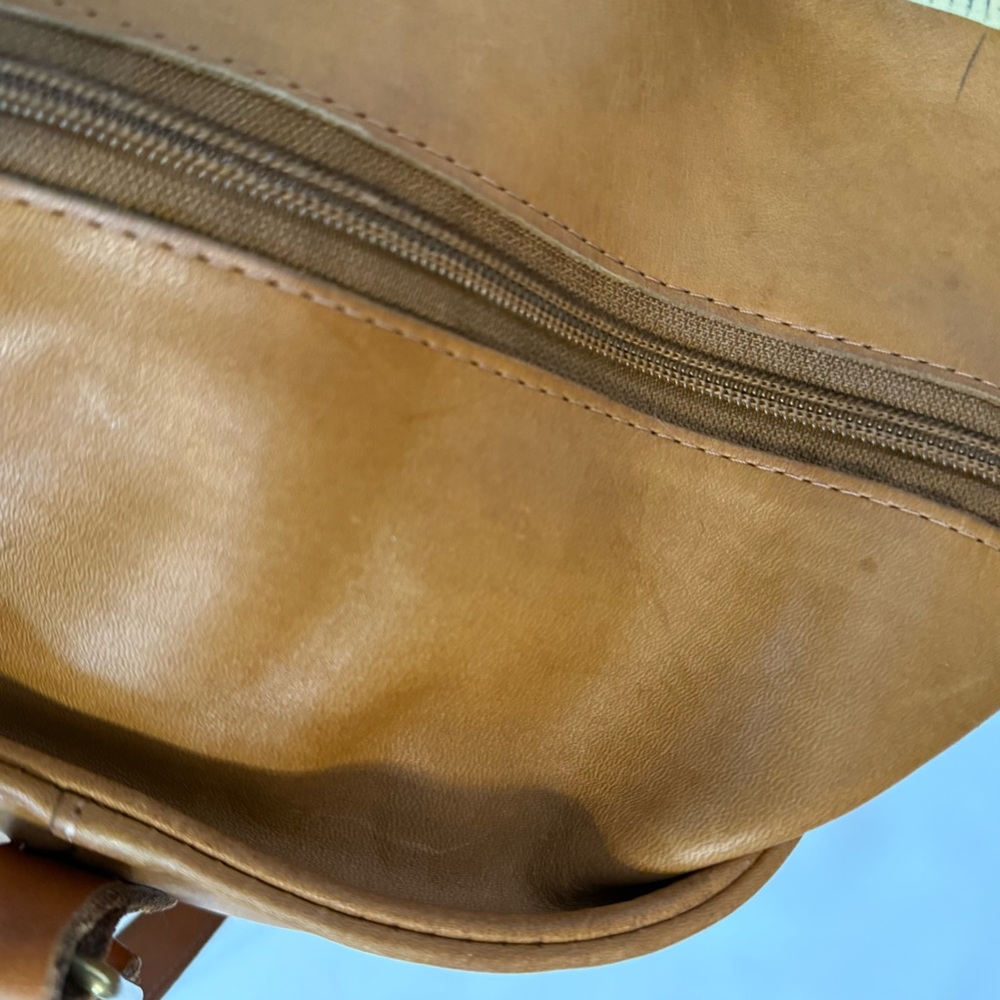 C&C California Large Tan Brown Leather Tote Bag - Picture 10 of 15